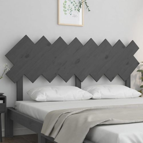 Tête de lit Gris 159,5x3x80,5 cm Bois massif de pin - Photo n°3; ?>