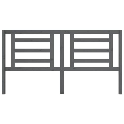 Tête de lit Gris 186x4x100 cm Bois de pin massif - Photo n°3; ?>