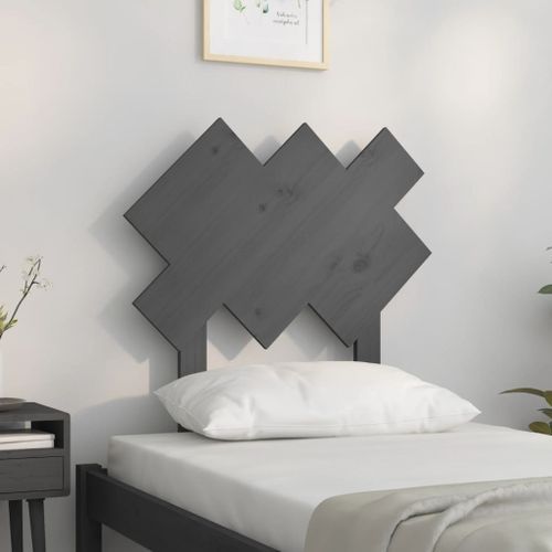 Tête de lit Gris 72,5x3x81 cm Bois massif de pin - Photo n°3; ?>