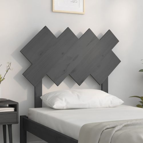 Tête de lit Gris 92x3x81 cm Bois massif de pin - Photo n°3; ?>