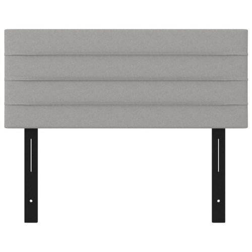 Tête de lit gris clair 100x5x78/88 cm tissu - Photo n°3; ?>