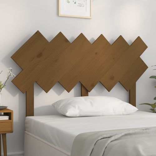 Tête de lit Marron miel 122,5x3x80,5 cm Bois massif de pin - Photo n°2; ?>