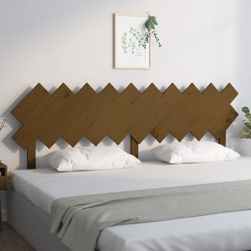 Tête de lit Marron miel 196x3x80,5 cm Bois massif de pin - Photo n°2; ?>