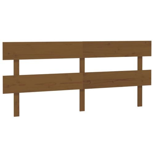 Tête de lit Marron miel 204x3x81 cm Bois massif de pin - Photo n°2; ?>