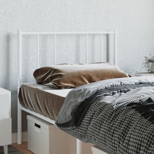 Tête de lit métal blanc 100 cm - Photo n°3; ?>
