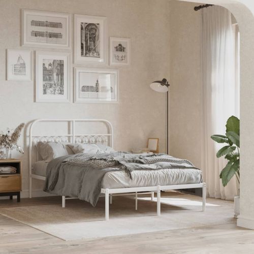 Tête de lit métal blanc 120 cm - Photo n°3; ?>