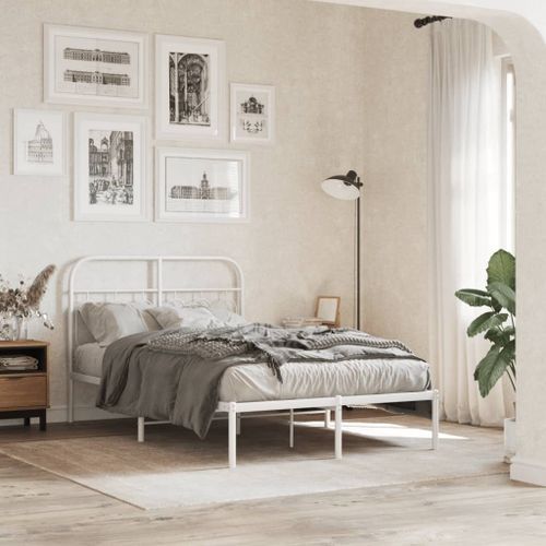 Tête de lit métal blanc 120 cm - Photo n°3; ?>