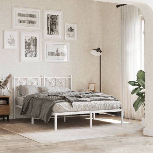 Tête de lit métal blanc 135 cm - Photo n°3; ?>