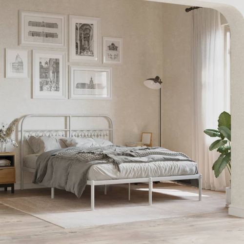 Tête de lit métal blanc 135 cm - Photo n°3; ?>