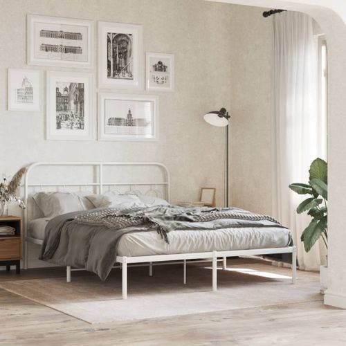 Tête de lit métal blanc 137 cm - Photo n°3; ?>