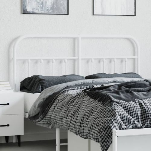 Tête de lit métal blanc 150 cm - Photo n°3; ?>
