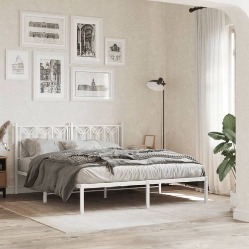 Tête de lit métal blanc 150 cm - Photo n°3; ?>