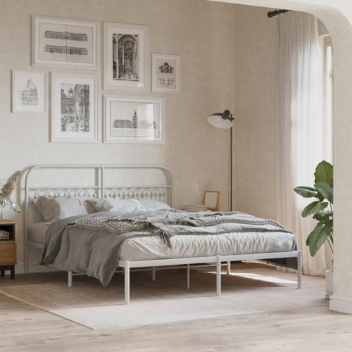 Tête de lit métal blanc 150 cm - Photo n°3; ?>