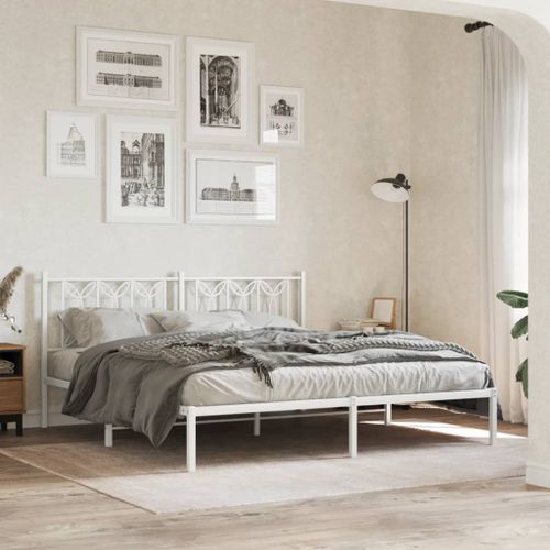 Tête de lit métal blanc 180 cm - Photo n°3; ?>