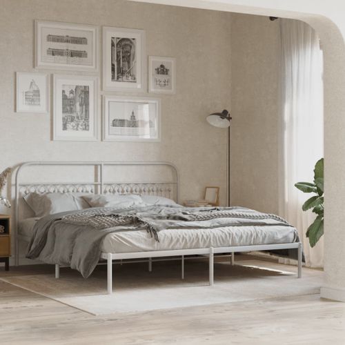 Tête de lit métal blanc 180 cm - Photo n°3; ?>