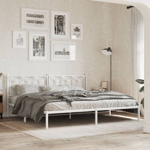 Tête de lit métal blanc 193 cm - Photo n°3; ?>