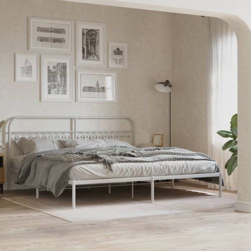 Tête de lit métal blanc 193 cm - Photo n°3; ?>