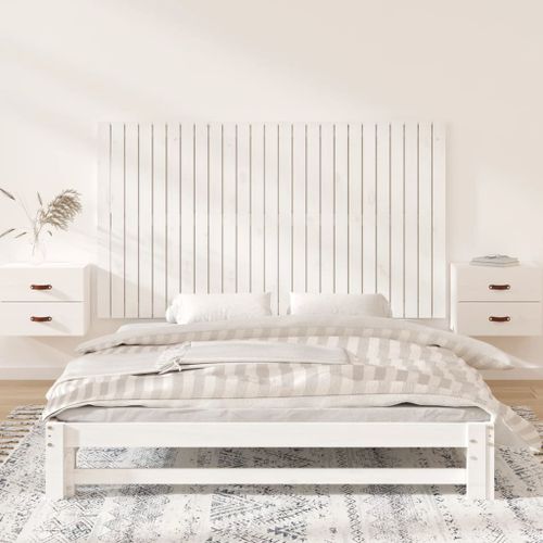 Tête de lit murale Blanc 159,5x3x90 cm Bois massif de pin - Photo n°3; ?>