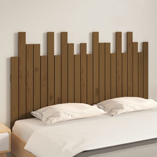 Tête de lit murale Marron miel 140x3x80 cm Bois massif de pin - Photo n°3; ?>