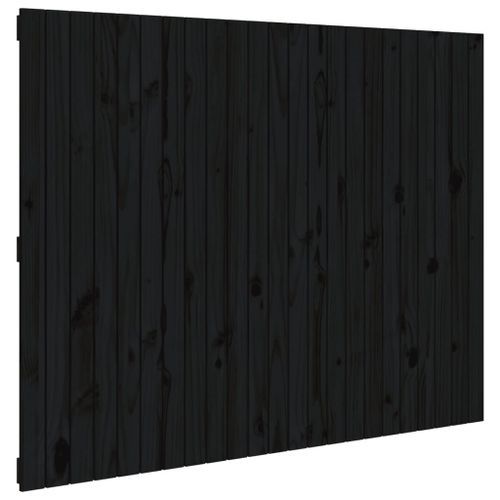 Tête de lit murale Noir 146,5x3x110 cm Bois massif de pin - Photo n°2; ?>