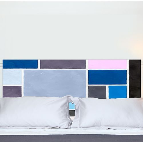 Tête de lit Tissu Poudrée Bleue L 160 x H 70 cm - Photo n°3; ?>