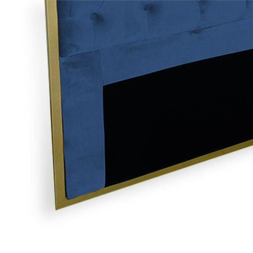 Tête de lit velours bleu et métal doré Riella 160 cm - Photo n°3; ?>