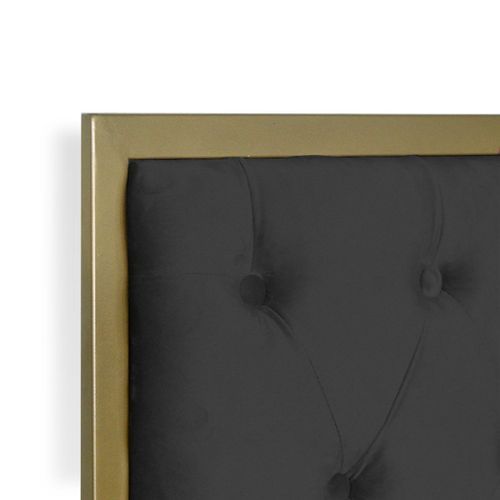Tête de lit velours noir et métal doré Riella 140 cm - Photo n°3; ?>
