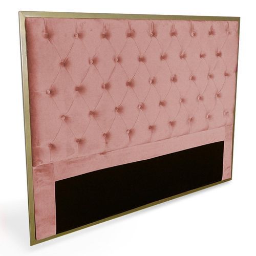 Tête de lit velours rose et métal doré Riella 140 cm - Photo n°2; ?>