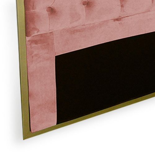 Tête de lit velours rose et métal doré Riella 140 cm - Photo n°3; ?>