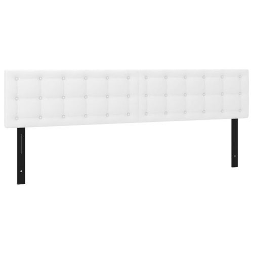 Têtes de lit 2 pcs blanc 80x5x78/88 cm similicuir - Photo n°2; ?>