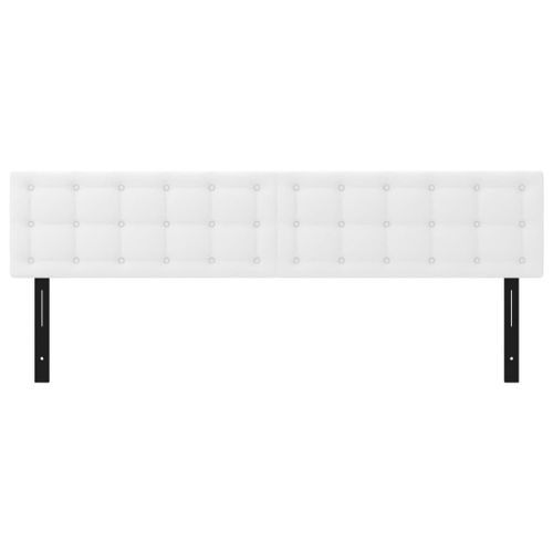 Têtes de lit 2 pcs blanc 80x5x78/88 cm similicuir - Photo n°3; ?>