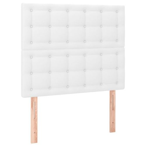 Têtes de lit 2 pcs Blanc 90x5x78/88 cm Similicuir - Photo n°2; ?>