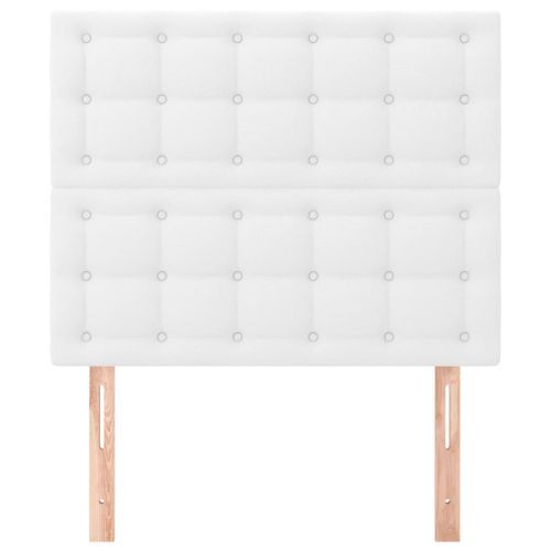 Têtes de lit 2 pcs Blanc 90x5x78/88 cm Similicuir - Photo n°3; ?>