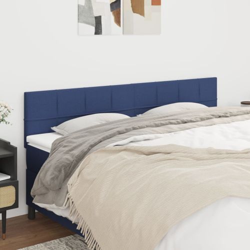 Têtes de lit 2 pcs Bleu 100x5x78/88 cm Tissu - Photo n°2; ?>