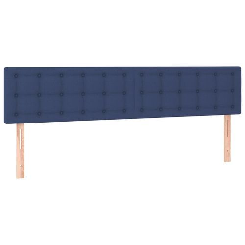 Têtes de lit 2 pcs Bleu 100x5x78/88 cm Tissu - Photo n°2; ?>