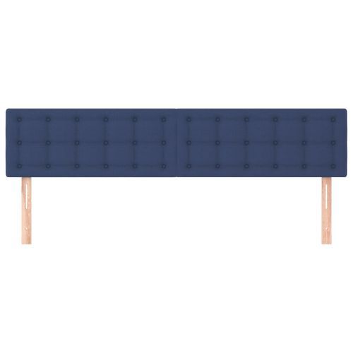 Têtes de lit 2 pcs Bleu 100x5x78/88 cm Tissu - Photo n°3; ?>