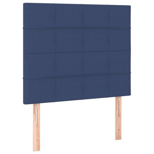 Têtes de lit 2 pcs Bleu 100x5x78/88 cm Tissu - Photo n°2; ?>