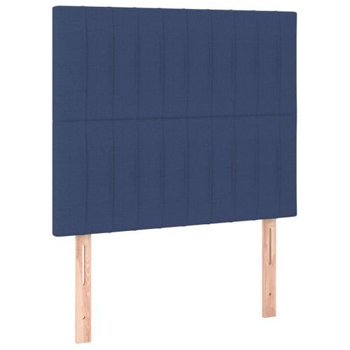 Têtes de lit 2 pcs Bleu 100x5x78/88 cm Tissu - Photo n°2; ?>