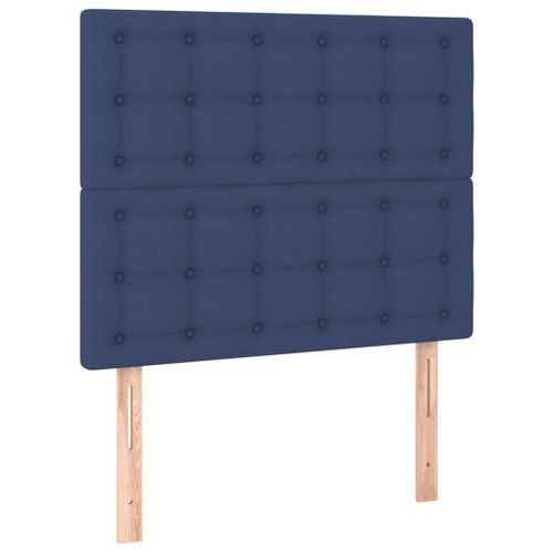 Têtes de lit 2 pcs Bleu 100x5x78/88 cm Tissu - Photo n°2; ?>