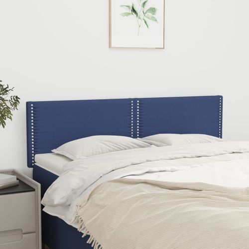 Têtes de lit 2 pcs Bleu 72x5x78/88 cm Tissu - Photo n°2; ?>