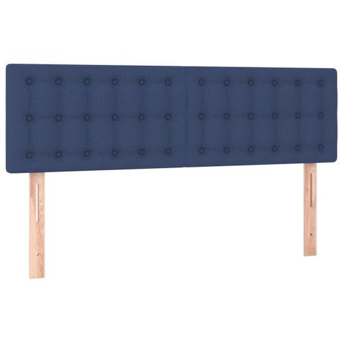 Têtes de lit 2 pcs Bleu 72x5x78/88 cm Tissu - Photo n°2; ?>