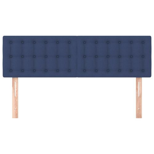 Têtes de lit 2 pcs Bleu 72x5x78/88 cm Tissu - Photo n°3; ?>