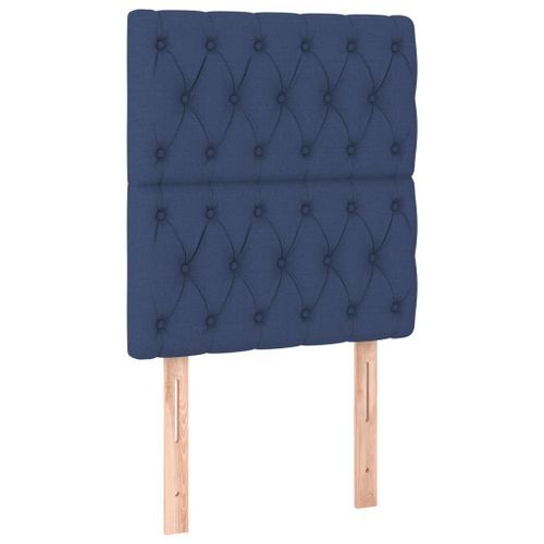 Têtes de lit 2 pcs Bleu 80x7x78/88 cm Tissu - Photo n°2; ?>