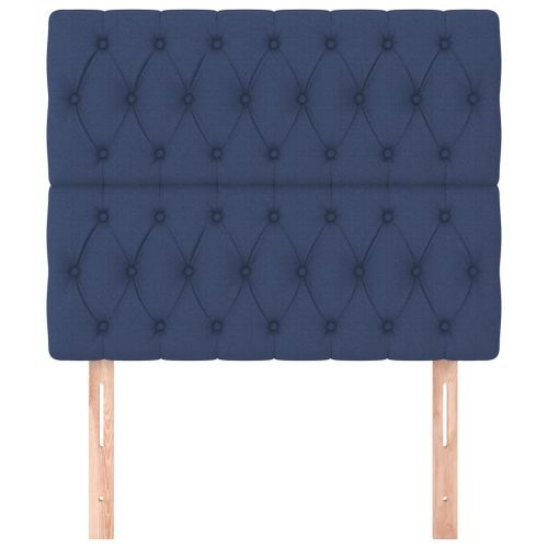 Têtes de lit 2 pcs Bleu 90x7x78/88 cm Tissu - Photo n°3; ?>