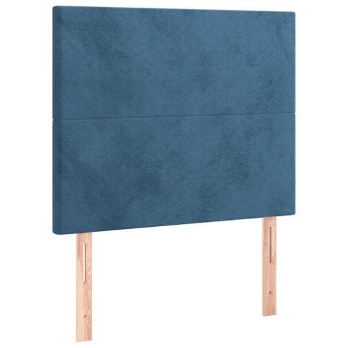 Têtes de lit 2 pcs Bleu foncé 100x5x78/88 cm Velours - Photo n°2; ?>