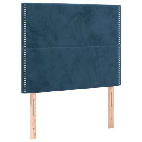 Têtes de lit 2 pcs Bleu foncé 100x5x78/88 cm Velours - Photo n°2; ?>