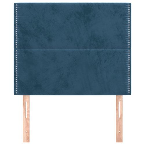 Têtes de lit 2 pcs Bleu foncé 100x5x78/88 cm Velours - Photo n°3; ?>