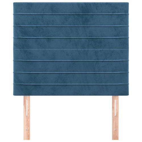 Têtes de lit 2 pcs Bleu foncé 100x5x78/88 cm Velours - Photo n°3; ?>