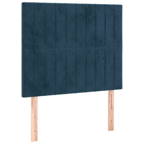 Têtes de lit 2 pcs Bleu foncé 100x5x78/88 cm Velours - Photo n°2; ?>