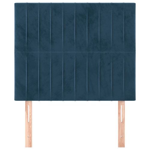 Têtes de lit 2 pcs Bleu foncé 100x5x78/88 cm Velours - Photo n°3; ?>